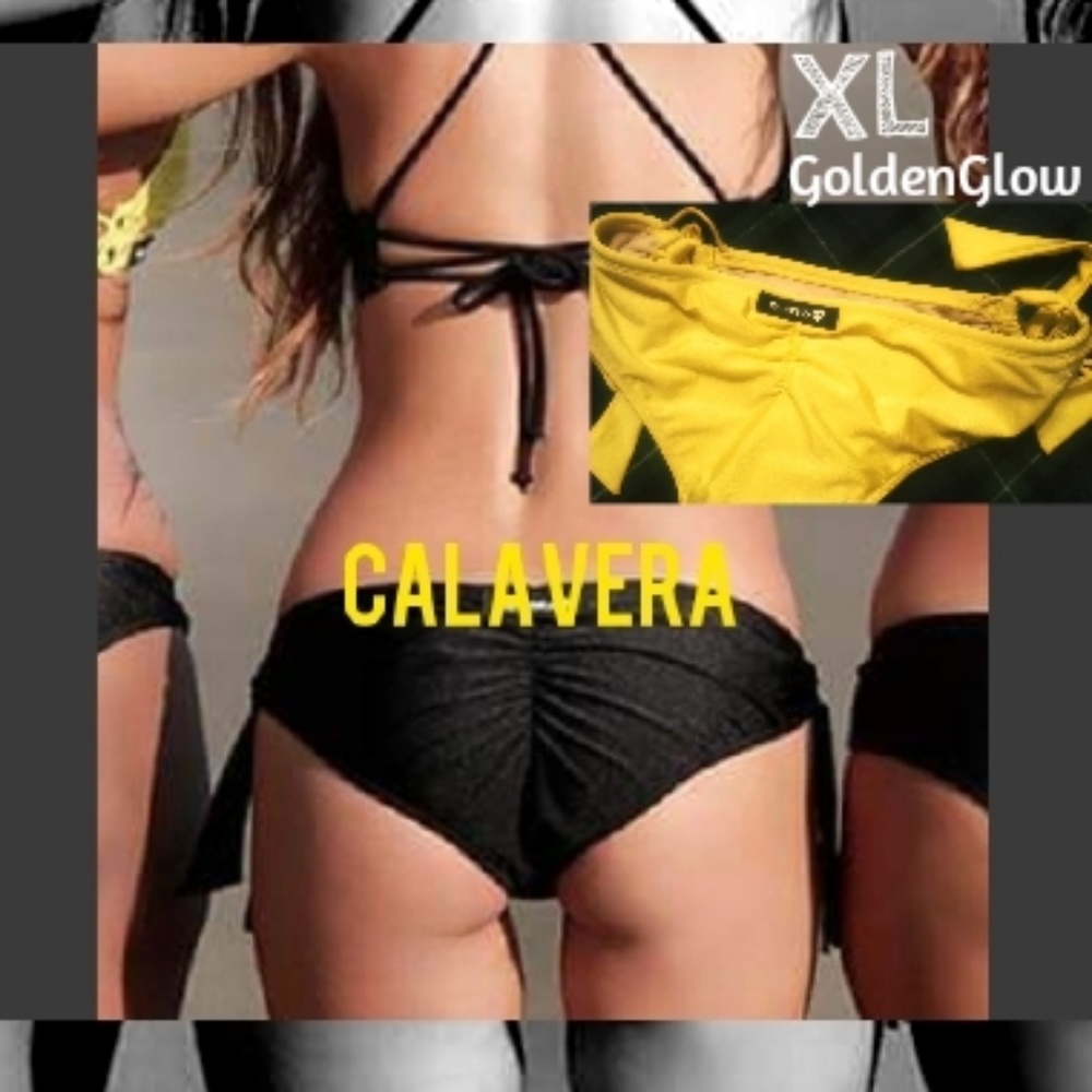 Calavera XL Stay-Put Bikini Bottom in Golden Glow